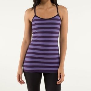 EUC Lululemon purple striped power y size 4